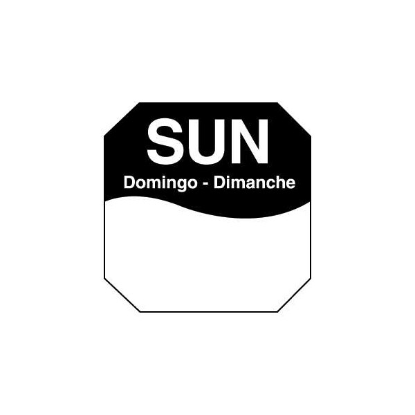 Daymark Removeable Adhesive 1"x1" Octagon Sunday Triling Label, PK12000 - IT110060B-7-SUN