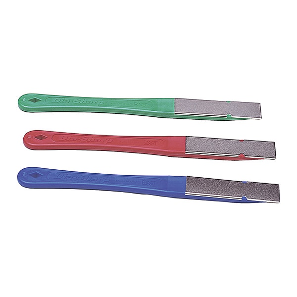 Dmt Hone Set, 7 in W, 3/4 in L, 3/16 in H, Diamond, 9, 25, 45 Grit, Blue/Green/Red - D2K