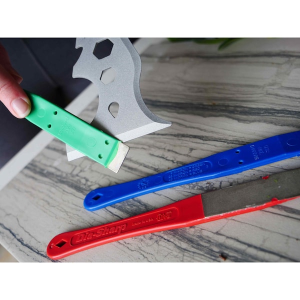 Dmt Hone Set, 7 in W, 3/4 in L, 3/16 in H, Diamond, 9, 25, 45 Grit, Blue/Green/Red - D2K