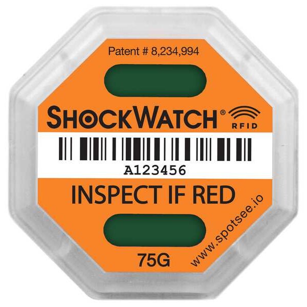 Shockwatch RFID Impact Tag, Field-Armable, 75G, PK100 - SWRFID-75G