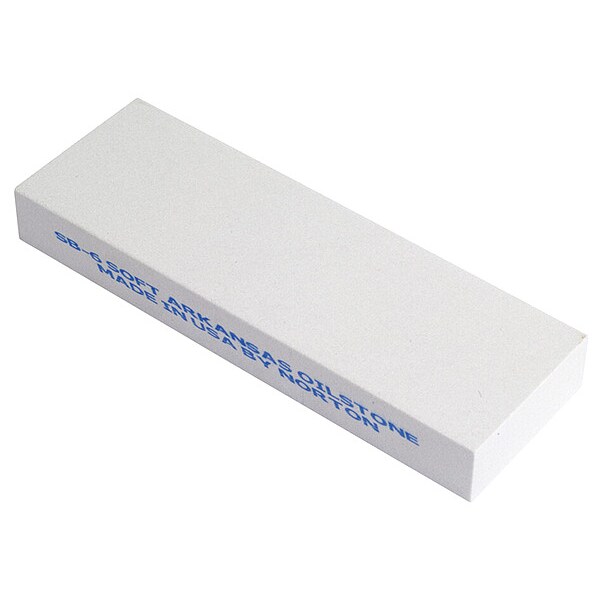 Norton Abrasives Single Grit Benchstone, 4 in W, 2 in L, 3/4 in H, Hard Arkansas, White - 61463685655