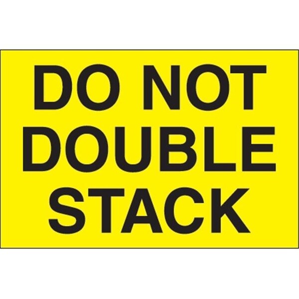 Box Partners Tape Logic DL1096 3 x 5 in. - Do Not Double Stack Fluorescent Yellow Labels - Roll of 500 - DL1096