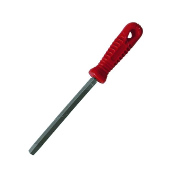 Herragro 8 in. Triangle Single Cut Slim Taper File with Ergonomic Handle - HG75811108