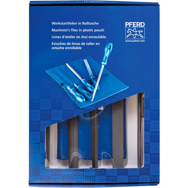 Pferd 16081 10in File Set 542-WRU 5 Machinist files in pouch - 16081-PFERD