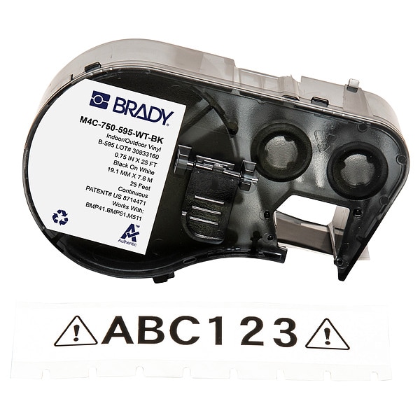 Brady Continuous Label Cartridge, White, Gloss - M4C-750-595-WT-BK