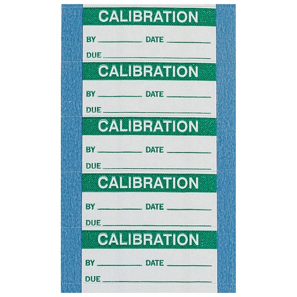 Brady Green and White Calibration Label, .625"H x 1.5"W, PK5 - WO-10-VP