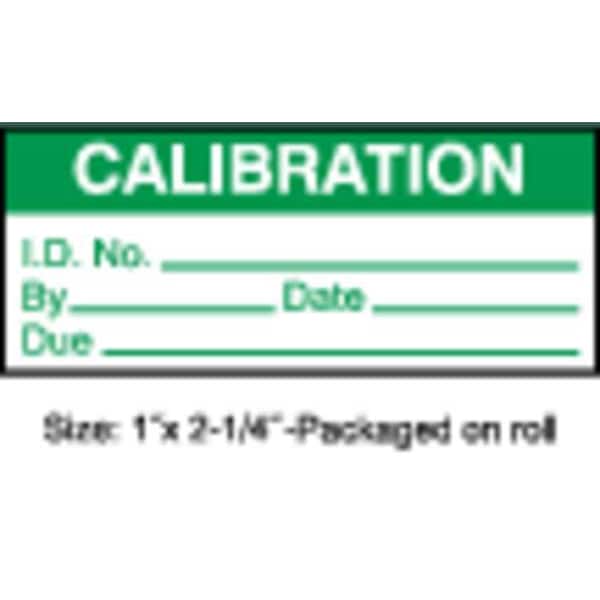 Stranco Calibration Label, ENG, Green/White, PK250, TC-21002-R250 - TC-21002-R250