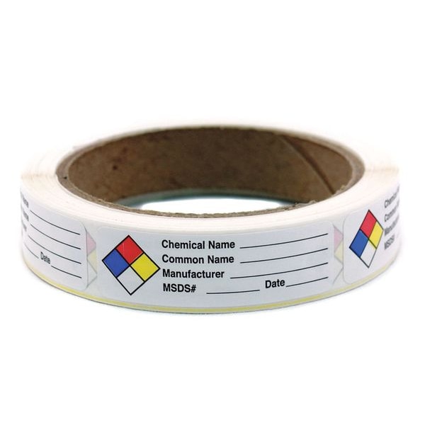 Roll Products HMIG Label, 3/4"H, 2-1/2"W, PK250 - 163-0004