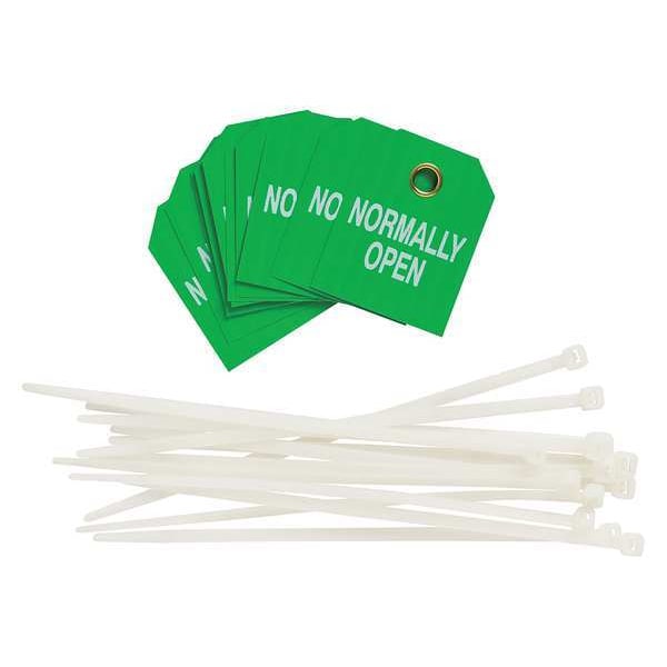 Brady Tag, Normally Open, White/Green, PK10 - 89246