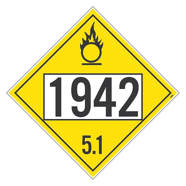 Nmc Dot Placard Sign, 1942 5.1, Pk25, Material: Adhesive Backed Vinyl - DL145BP25