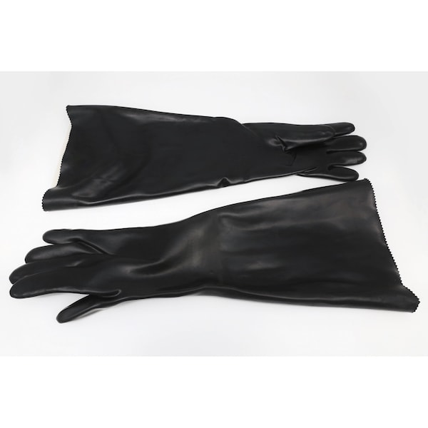 American Hawk Industrial 33" Cotton Lined Rubber Sandblasting Gloves 7" opening - 3034