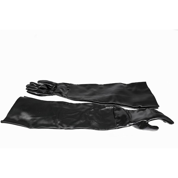 American Hawk Industrial 33" Cotton Lined Rubber Sandblasting Gloves 9" opening - 3054