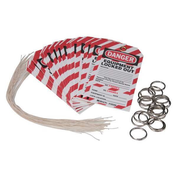 Brady Danger Tag, 5-3/4 x 3 In, Rld Brs, PK25 - WKT2