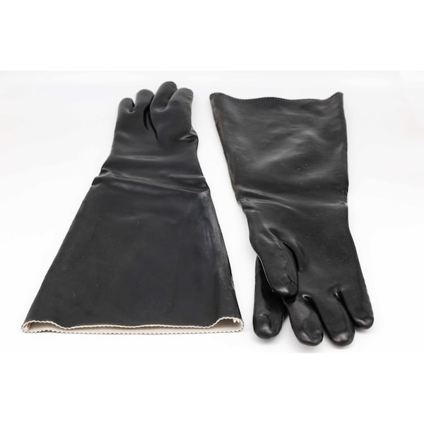 American Hawk Industrial 24" Cotton Lined Rubber Sandblasting Gloves 5" opening - 361