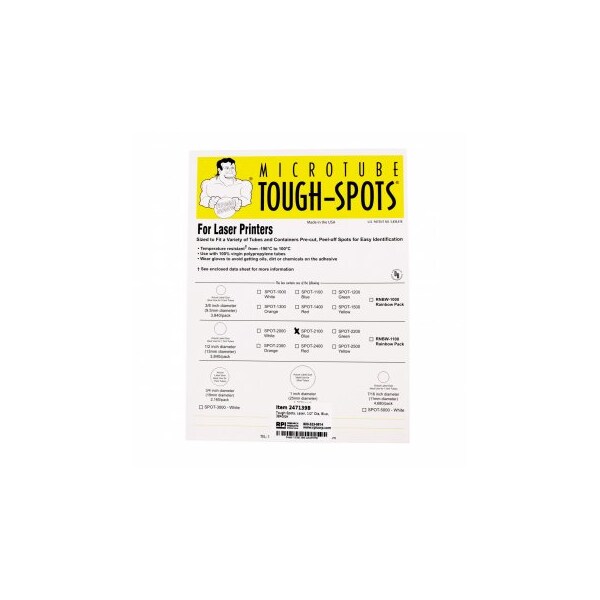 Diversified Biotech Tough-Spots, Laser, 1/2" Dia, Blue, 3840/pk, 3840PK - 247139B