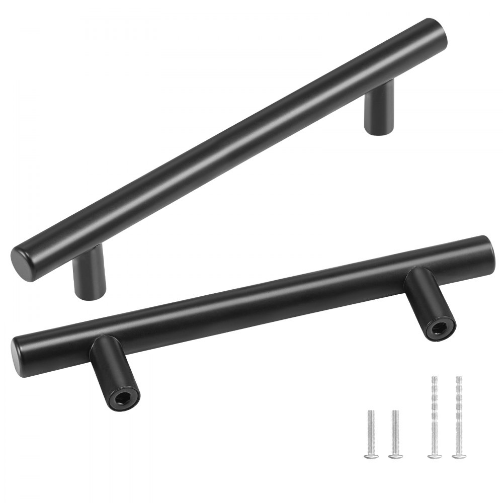 VEVOR 30 Pack Cabinet Pulls, 5.03in / 128mm Center to Center Slim Kitchen Cabinet Drawer, Stainless Steel Modern Kitchen Cupboard Door Handles for Kitchen Bathroom Bar Hardware Matte Black - CJLSBXGPS30P14N2KV0