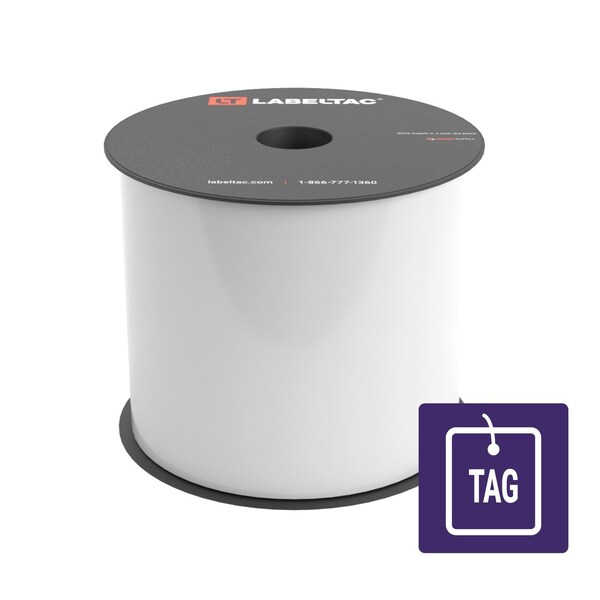 Labeltac Tear-Resistant Tag Stock 4in x 100ft LT4/LTPX, White - LT402TAG