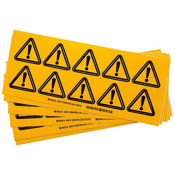 Brady Warning Labels, 2inHx2inW, Vinyl, PK10, 60210 - 60210