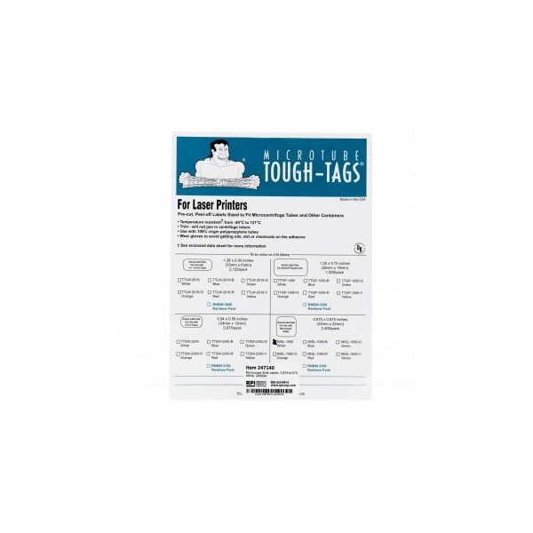Diversified Biotech Microscope Slide Labels, 0.875x0.875, White, 2400/pk, 2400PK - 247140