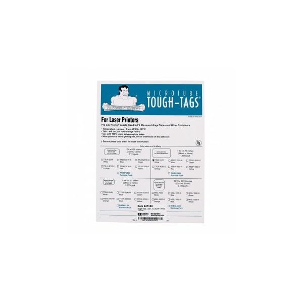 Diversified Biotech Tough-Tags, Laser, 1 1/2x3/4", White, 1500/pk, 1500PK - 247150