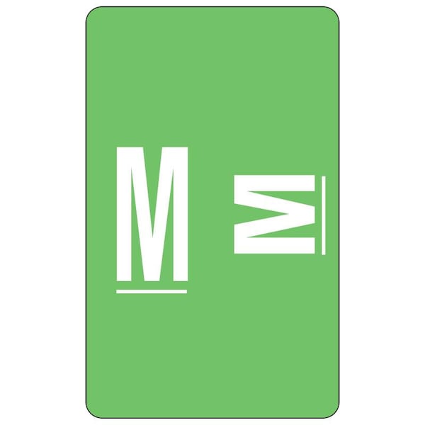 Smead Label, Accs, ""M"", Ltgrn, 100Ct Pk - SMD67183