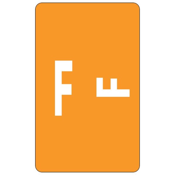 Smead Label, Accs, ""F"", Ornge, 100Ct Pk - SMD67176