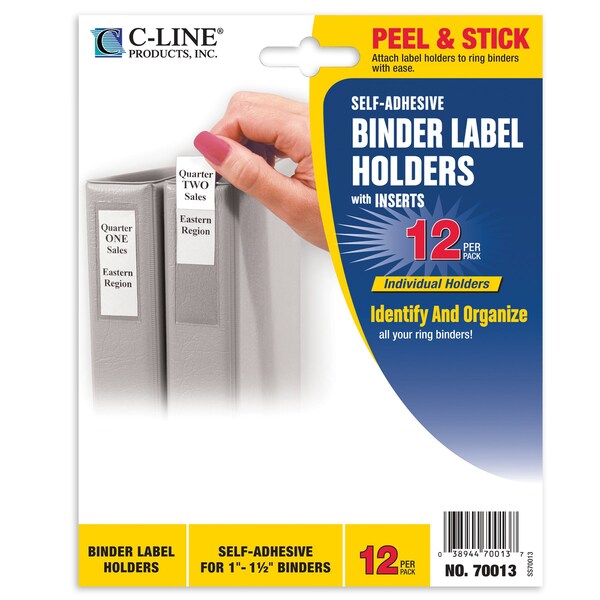 C-Line Products SelfAdhesive Binder Labels, 1 12 Inch Binders, 34 x 2 12, 12PK Set of 5 PK, 60PK - 70013-BX