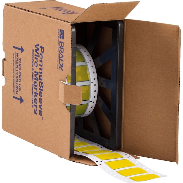 Brady PermaSleeve Wire Marker Polyolefin 1.25 in H x 1 in W YL Roll of 500 Each - CGS-750-2-YL-2