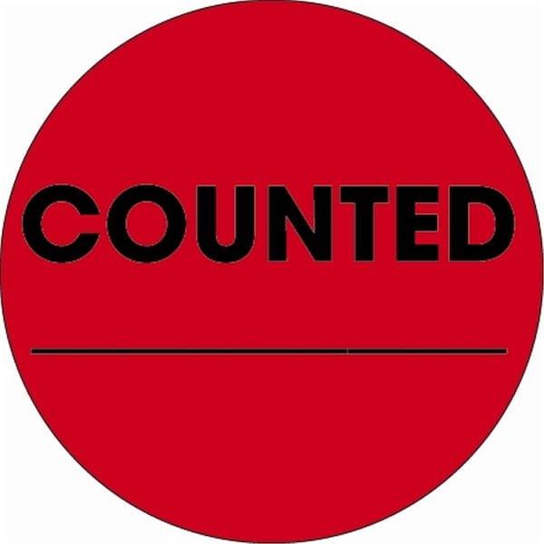 Bondad 2 in. Circle - Counted Fluorescent Red Labels - Roll of 500 - BO3348581