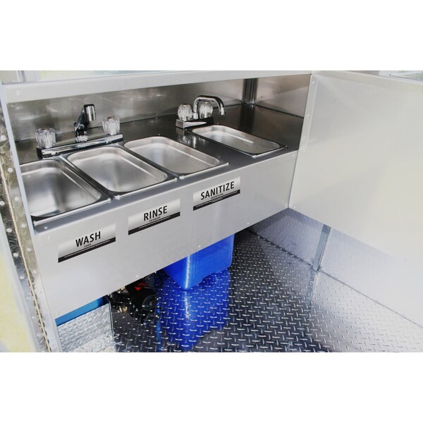 Fuel Stickers Wash Rinse Sanitize Sink Labels, Brushed, 3 Compartment Sink Stickers, 6in x 2in, 1 Set - WRS-BRUSHED-1