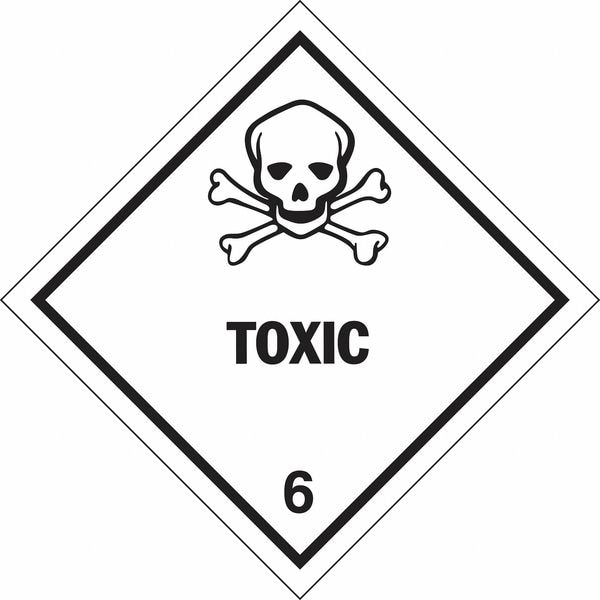 Jj Keller Label, English, Toxic, Paper, 4" H, PK500 - 1677