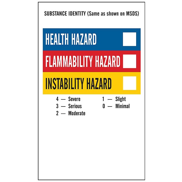 Brady NFPA Label, 5 In.H, 3 In.W, Vinyl, PK500 - 121164