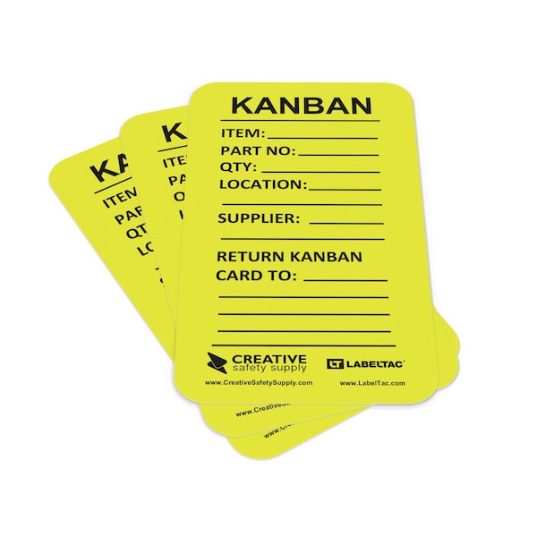 Creative Safety Supply Kanban Bin Cards, Pack of 10, Yellow - KBC-01-10PK