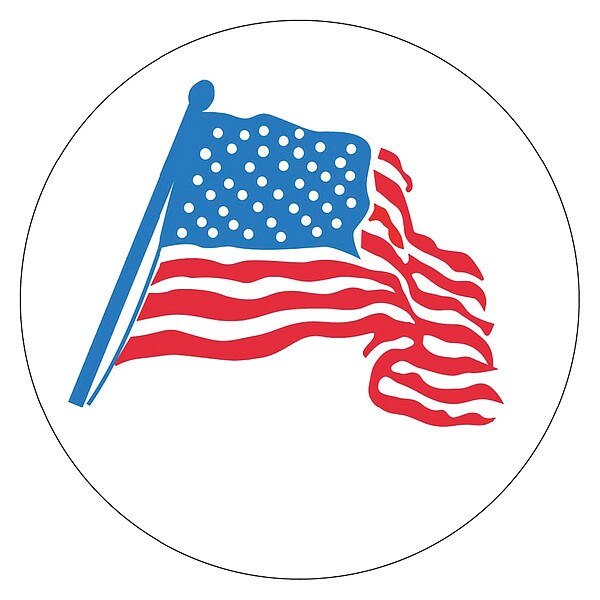 Nmc American Flag Graphic Hard Hat Emblem, Pk25, Material: Pressure Sensitive Vinyl - HH21