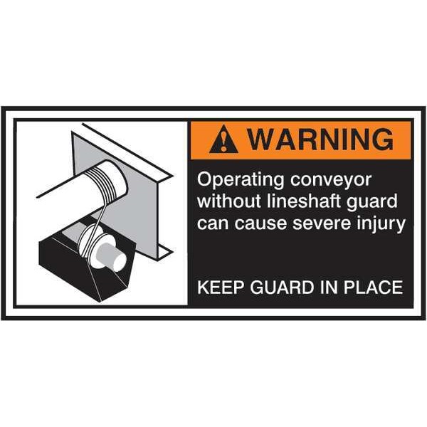 Accuform Warning Label, CEMA Conveyor, 2-1/2x5 in, Adhesive Vinyl, 5/PK - LECN377