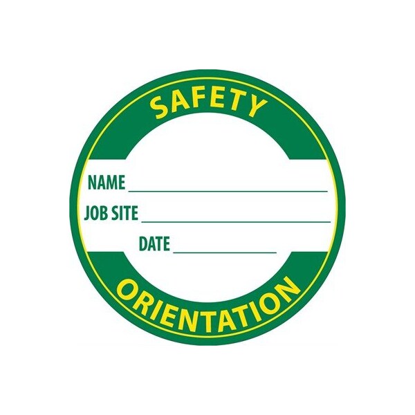 Nmc Safety Orientation Name: Job Site Hard Hat Label, Pk25, Material: Reflective Vinyl Sheeting - HH168R