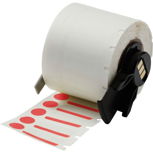 Brady Label, Color Red/White, 1" W, 3/8" H - M6-98-494-RD