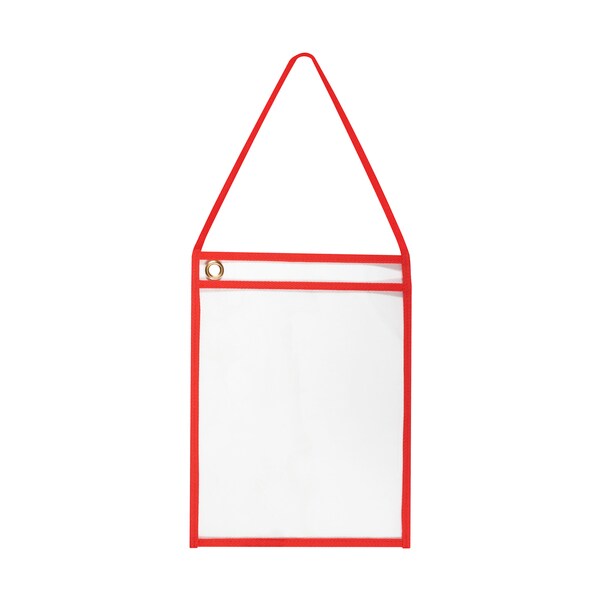 Partners Brand Deluxe Job Ticket Holders with Strap, 9" x 12', Red, PK 15 - JTH126