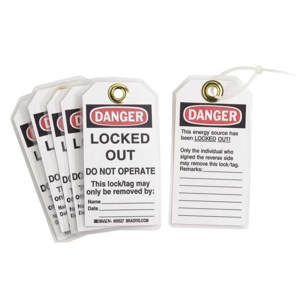 Brady Danger Tag, 5-1/2 x 3 In, Hd Polyest, PK25, 65535 - 65535