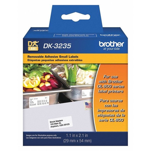 Brother Label Tape Cartridge, White, Labels/Roll: 800 - DK3235
