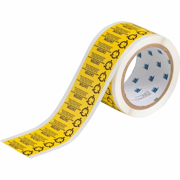 Brady CAUTION SENSITIVE ELECTRONIC DEVICES DO NOT OPEN EXCEPT AT Labels, 0.625in H x 2in W x 0.0036in D - SL-8