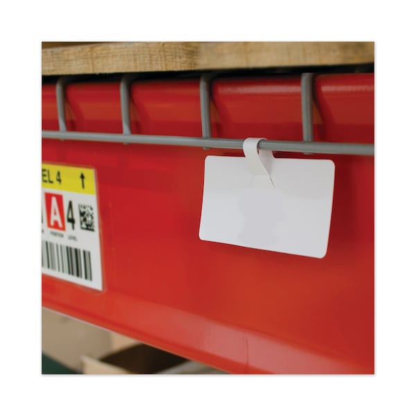 C-Line Products Wire Rack Shelf Tag, Side Load, 3.5 x 1.5, White, PK10 - 87411