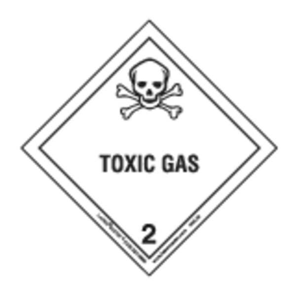 Labelmaster Toxic Gas Label, 100mmx100mm, Paper, 500 - HML25