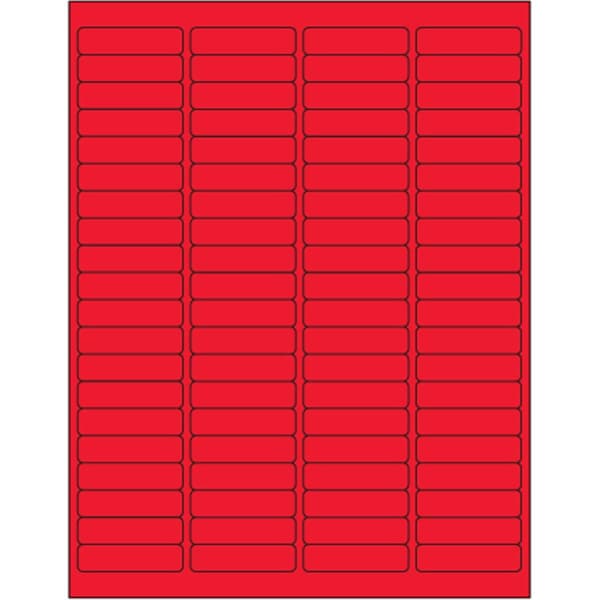 Bondad 1.94 x 0.5 in. Fluorescent Red Rectangle Laser Labels, 8000PK - BO2818787