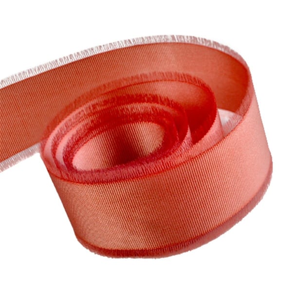Toys4.0 0.62 in. 100 Yards Fussy Edge Grosgrain Fringed Ribbon- Scarlet - TO3141757