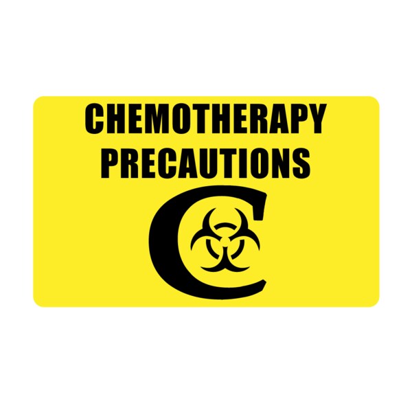 Nevs Label, Chemotherapy Precautions 2-7/16" x 4" Yellow w/Black - P-0680