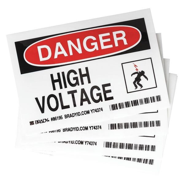Brady Equipment Label, 5 In. W, PK5, 86195 - 86195