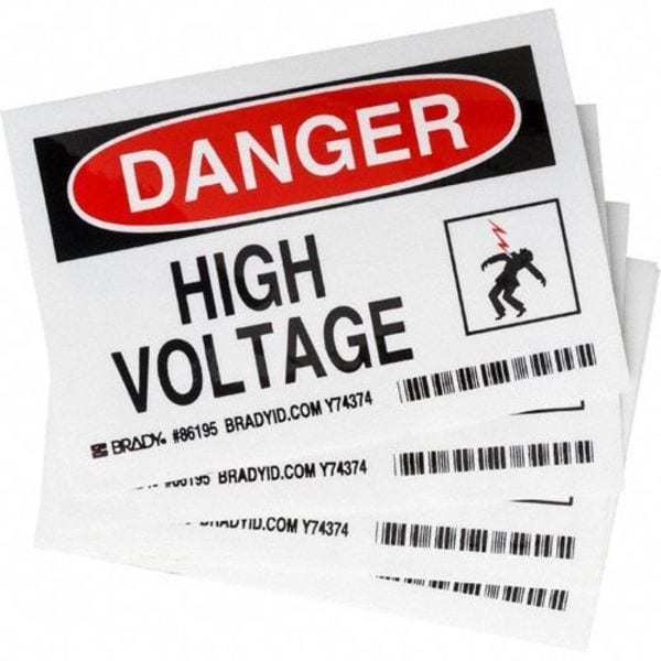 Brady Equipment Label, 5 In. W, PK5, 86195 - 86195
