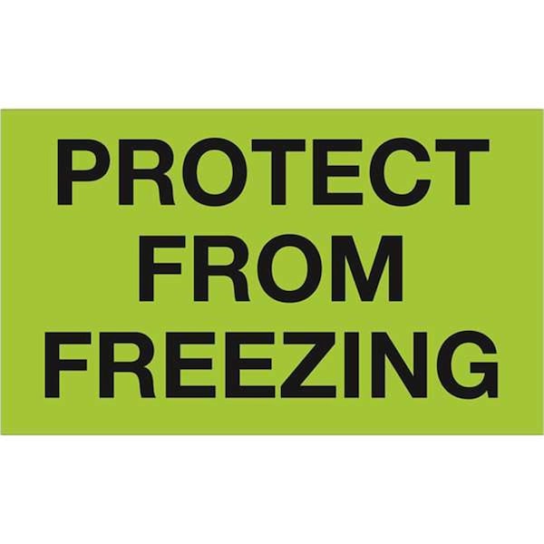Bondad 3 x 5 in. - Protect From Freezing Fluorescent Green Labels - BO3347760