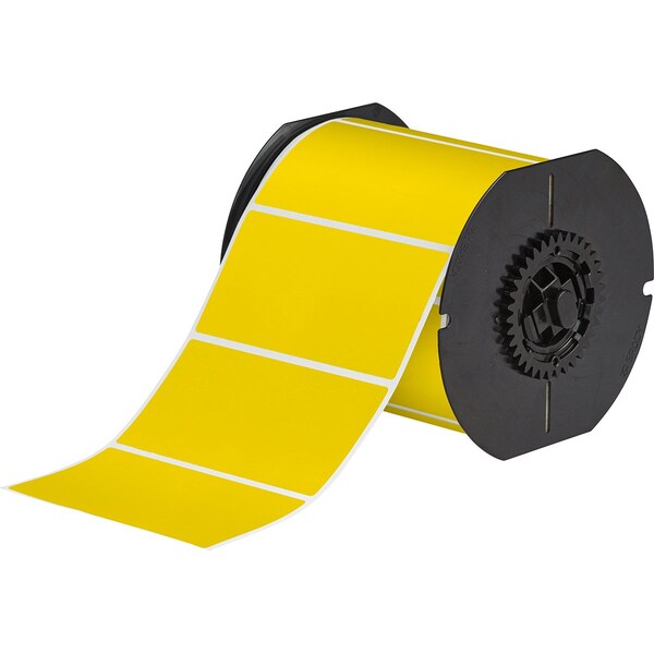 Brady B33 Series Weather Resistant Outdoor Polyester Labels 2 in H x 4 in W YL 750/RL - B33-55-8591-YL